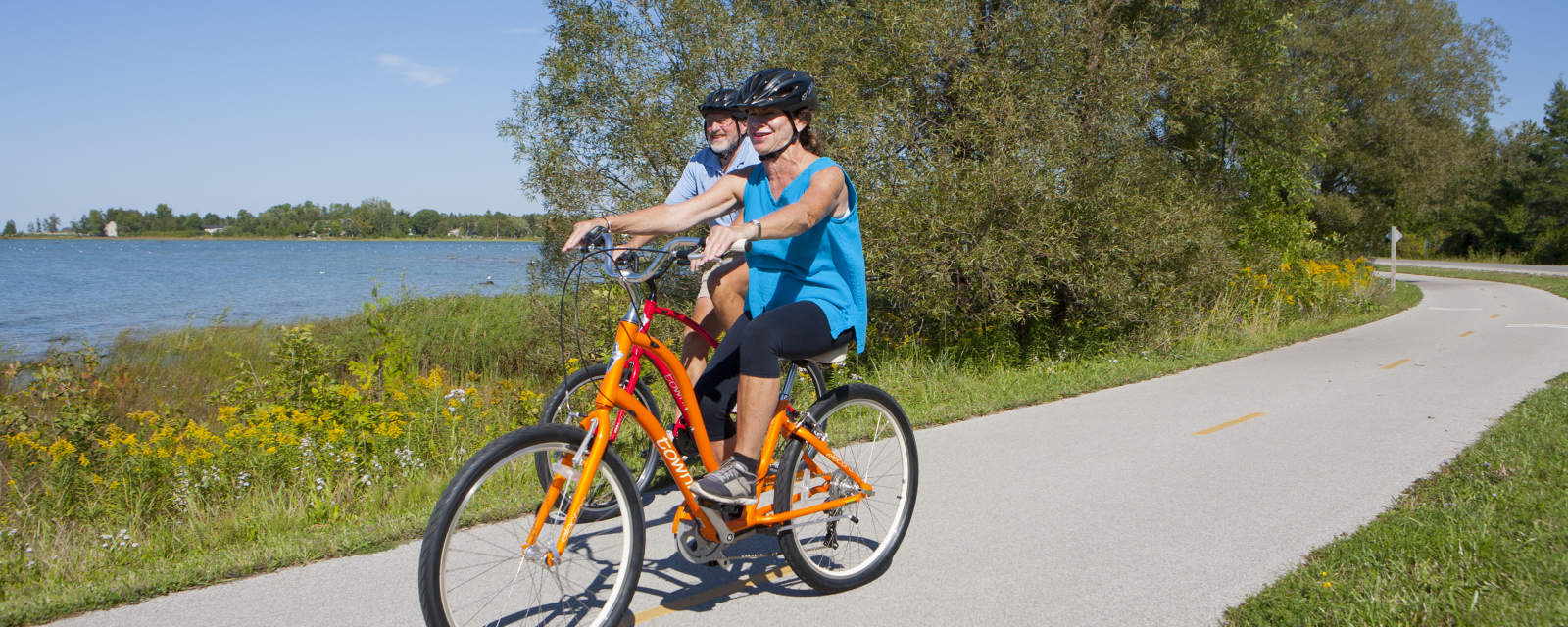 Ride the waterfront trail.