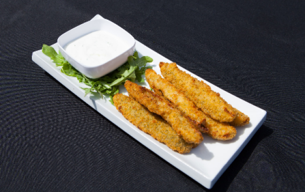Hand made fried pickles